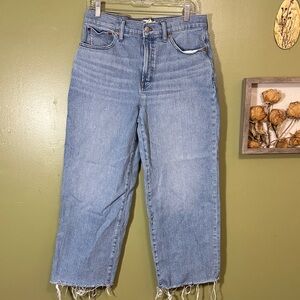 Madewell The Perfect Vintage Wide-leg Crop Jeans light wash size waist 30
